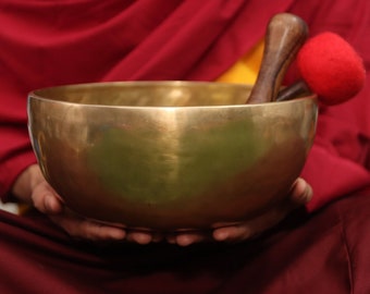 10 inches Antique Dim Color Spiritual Singing Bowl From Nepal-Meditation Bowl-Tibetan Singing Bowl- Blessing Bowls