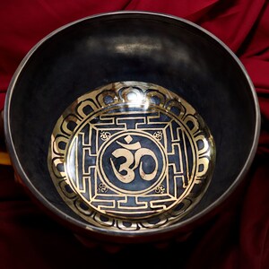 Spiritual 9 inches Special Mandala with OM Carving  Singing Bowl From Nepal-Meditation Bowl-Tibetan Singing Bowl- Blessing Bowls