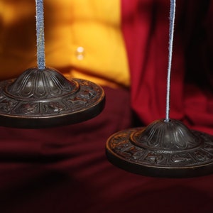 Spiritual 3 inches Special Mantra Carving Tingsha  From Nepal-Meditation Sound-Sound Healing-Meditation Practice