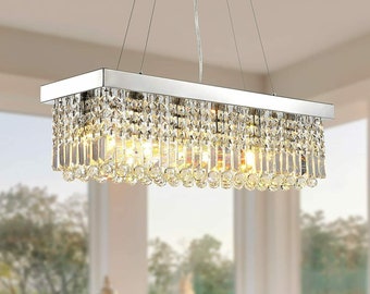 Creative Bedroom Crystal Chandelier Ceiling Lights Fitting Silver Chrome Small Hanging Lamp Modern 3 Lights Pendant Light with Beautiful Crystal Droplet 
