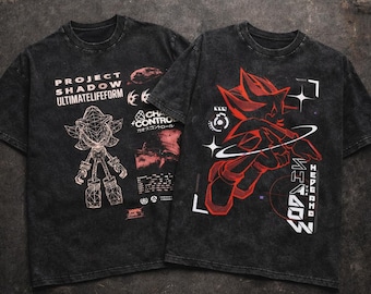 Shadow the Hedgehog Washed T-Shirt Men's Y2K T-Shirt