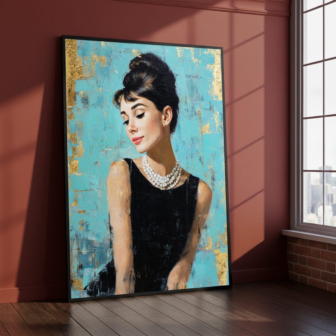 Elegant Woman Portrait Canvas, Vintage Style Wall Art, Retro Fashion ...