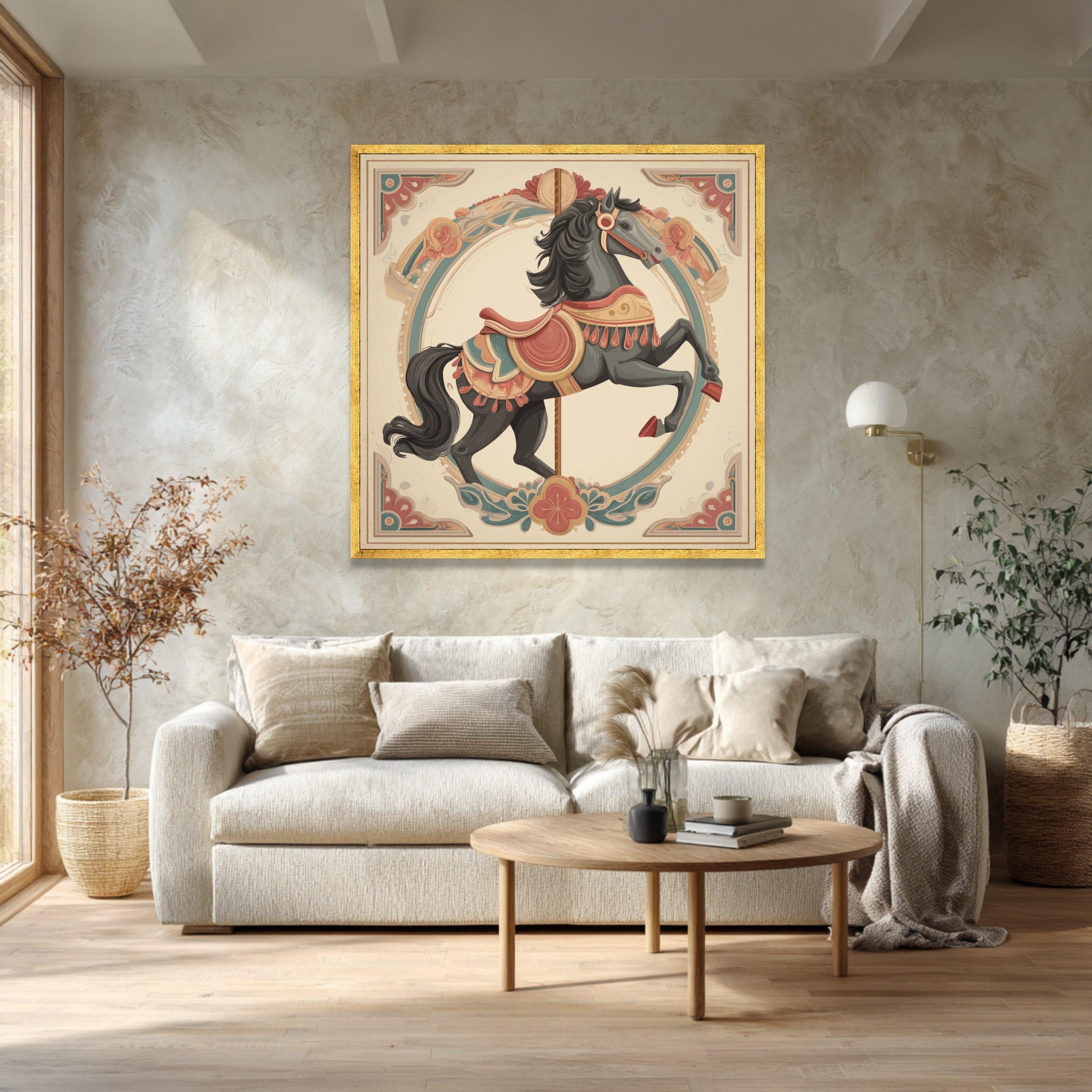 Vintage Carousel Horse Canvas Print, Fairground Wall Art - Etsy