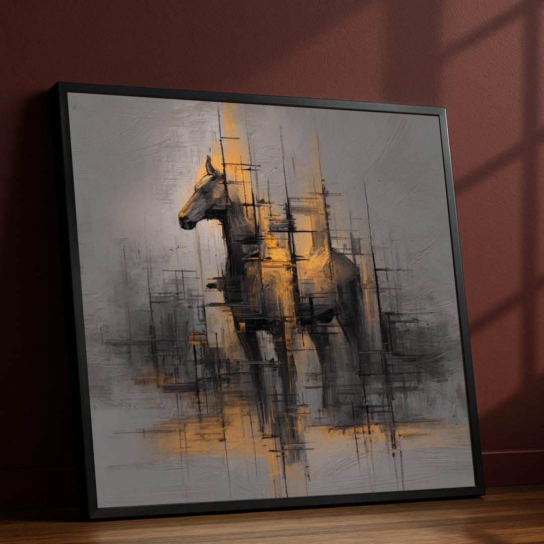 Abstract Horse Canvas Art, Modern Equine Painting, Ready to Hang - Etsy