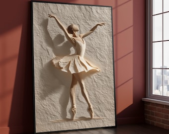 Ballerina Silhouette Canvas Art, Modern Dance Wall Decor