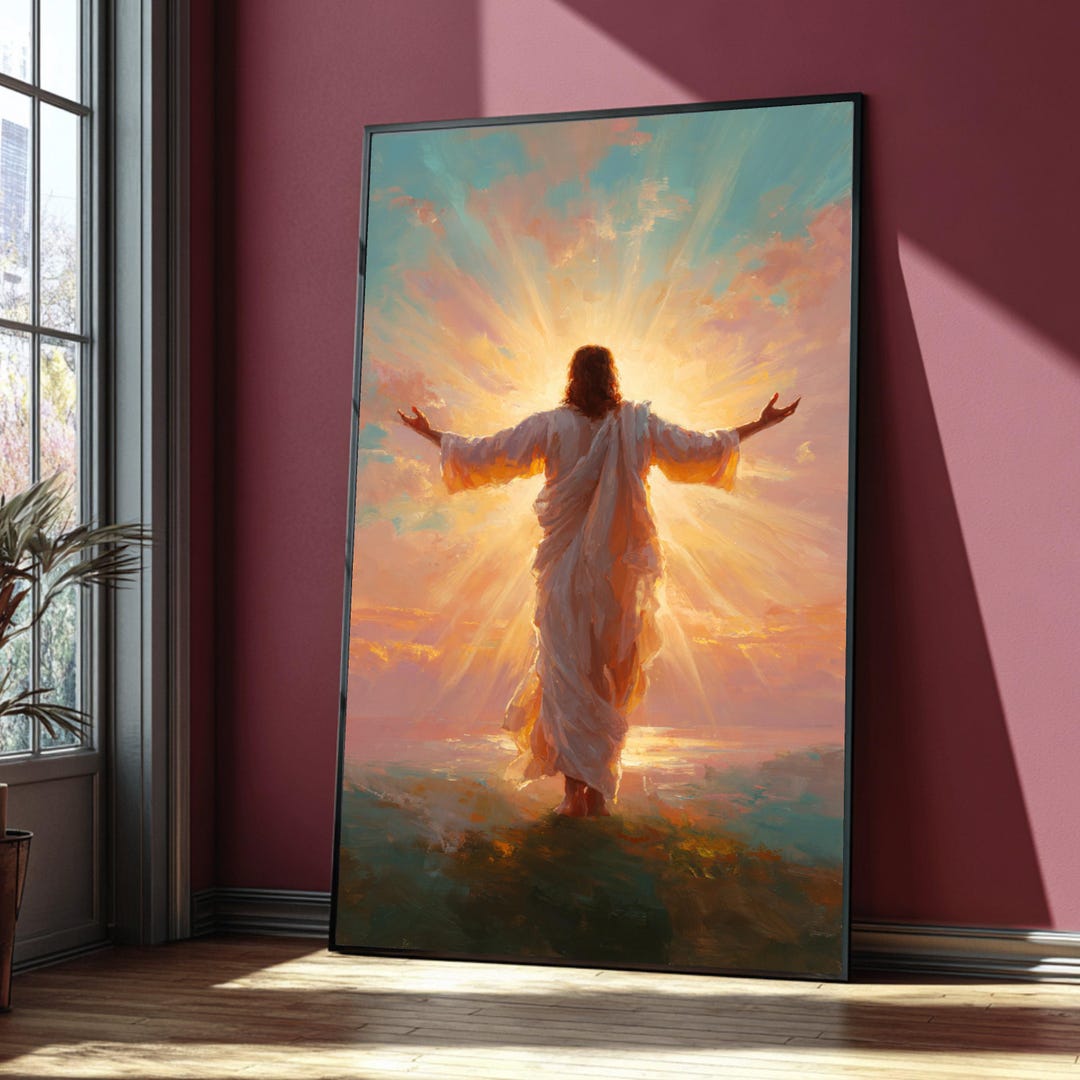 Radiant Jesus Ascension Canvas, Spiritual Christian Wall Art ...
