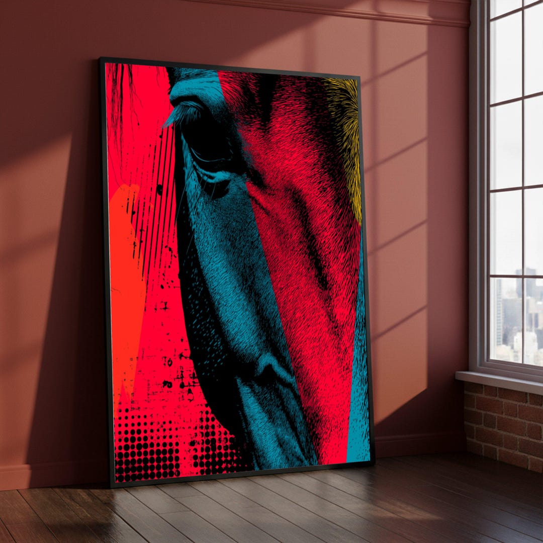 Abstract Horse Canvas Print, Modern Equine Portrait, Ready to Hang - Etsy