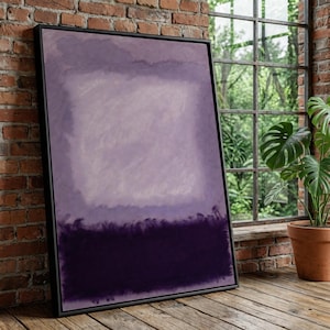 Arte abstracto sobre lienzo de Mark Rothko, arte abstracto para pared, decoración moderna para el hogar, pieza llamativa de gran tamaño, lienzo abstracto con degradado púrpura,