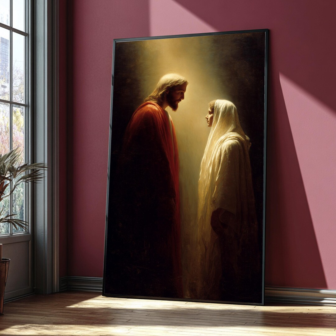 Jesus and Mary Magdalene Canvas, Christian Religious Wall Art - Etsy