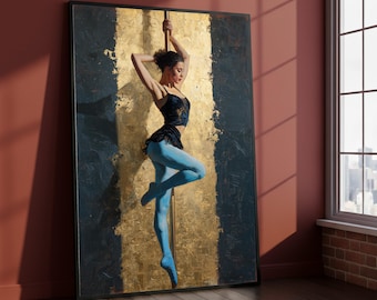 Ballerina Canvas Wall Art, Dance Figure Painting, Home Decor