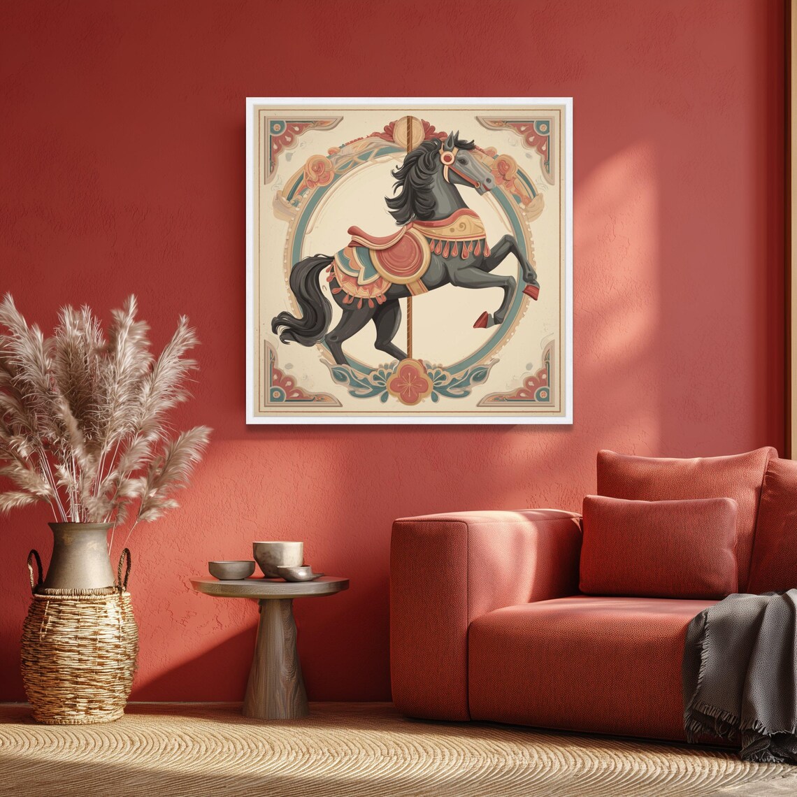 Vintage Carousel Horse Canvas Print, Fairground Wall Art - Etsy