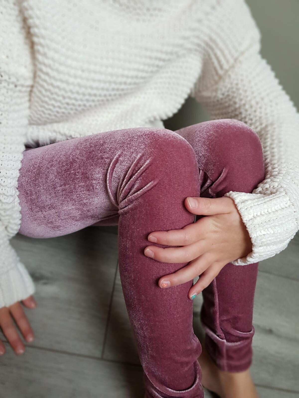 Pink Crushed Velvet Leggings