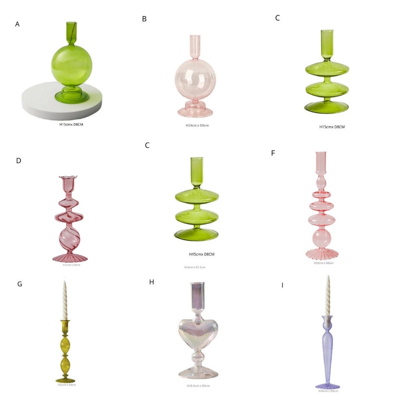 Colorful Glass Candlestick Holders Nordic Stylecandle Etsy