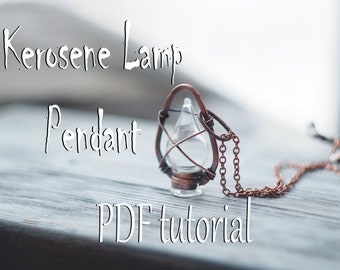 DIY jewelry tutorial Kerosene lamp pendant or earrings Copper soldering tutorial PDF instructions