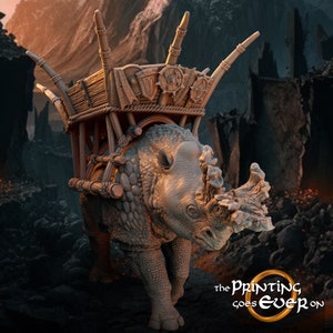 Bestia cornuta di Groz con o senza Howdah - di The Printing Goes Ever On