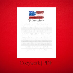 Copywork | Pledge of Allegiance | Circle Time | Morning Basket | Homeschool | Handwriting Practice | USA | PDF | homeschoolingwithhisgrace