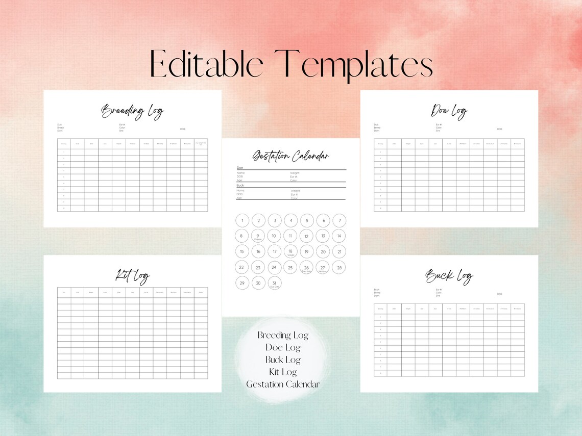 Editable Ultimate Rabbitry Bundle | Ultimate Rabbitry Record Keeping