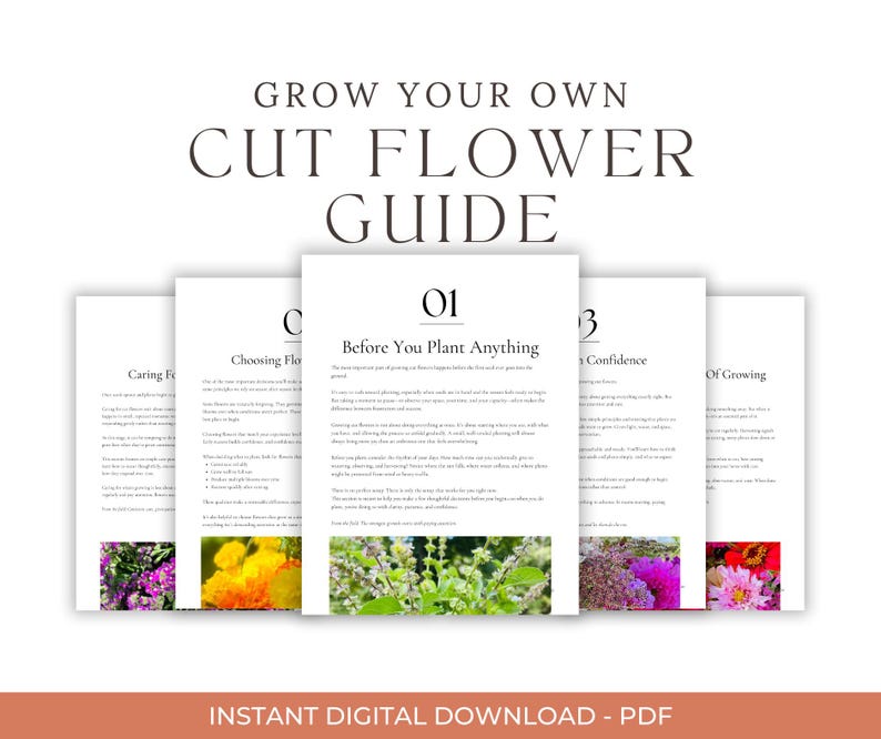 Flower Planting Guide.pdf Beginner Cut Flower Growing Guide | DIY Home Garden (digital PDF) - Etsy