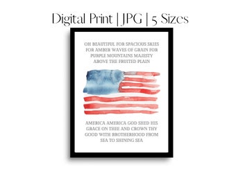 America the Beautiful | Patriotic Print | Digital Download | America | JPG | USA | Independence Day | homeschoolingwithhisgrace