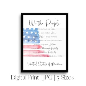 We The People | Patriotic | Digital Download | Printable | JPG | Homeschool | Classroom | 5 Sizes | homeschoolingwithhisgrace