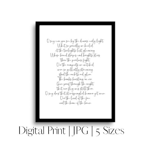 Star Spangled Banner | Patriotic | America | Digital Download | National Anthem | Homeschool | JPG | homeschoolingwithhisgrace