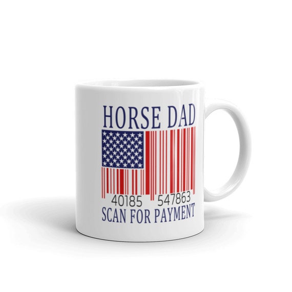 Horse Dad Scan For Payment Funny Horse Rider Father's Day Fatherhood Coffee Mug