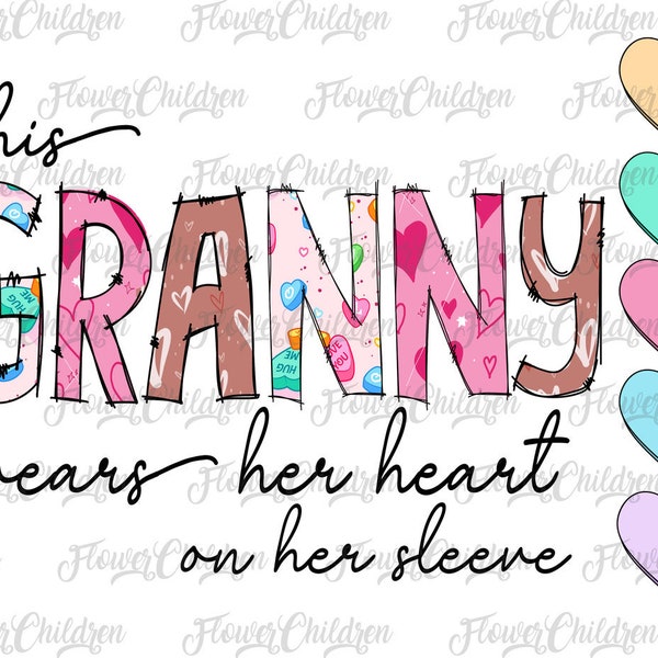 This granny wears her heart on her sleeve svg - Etsy España