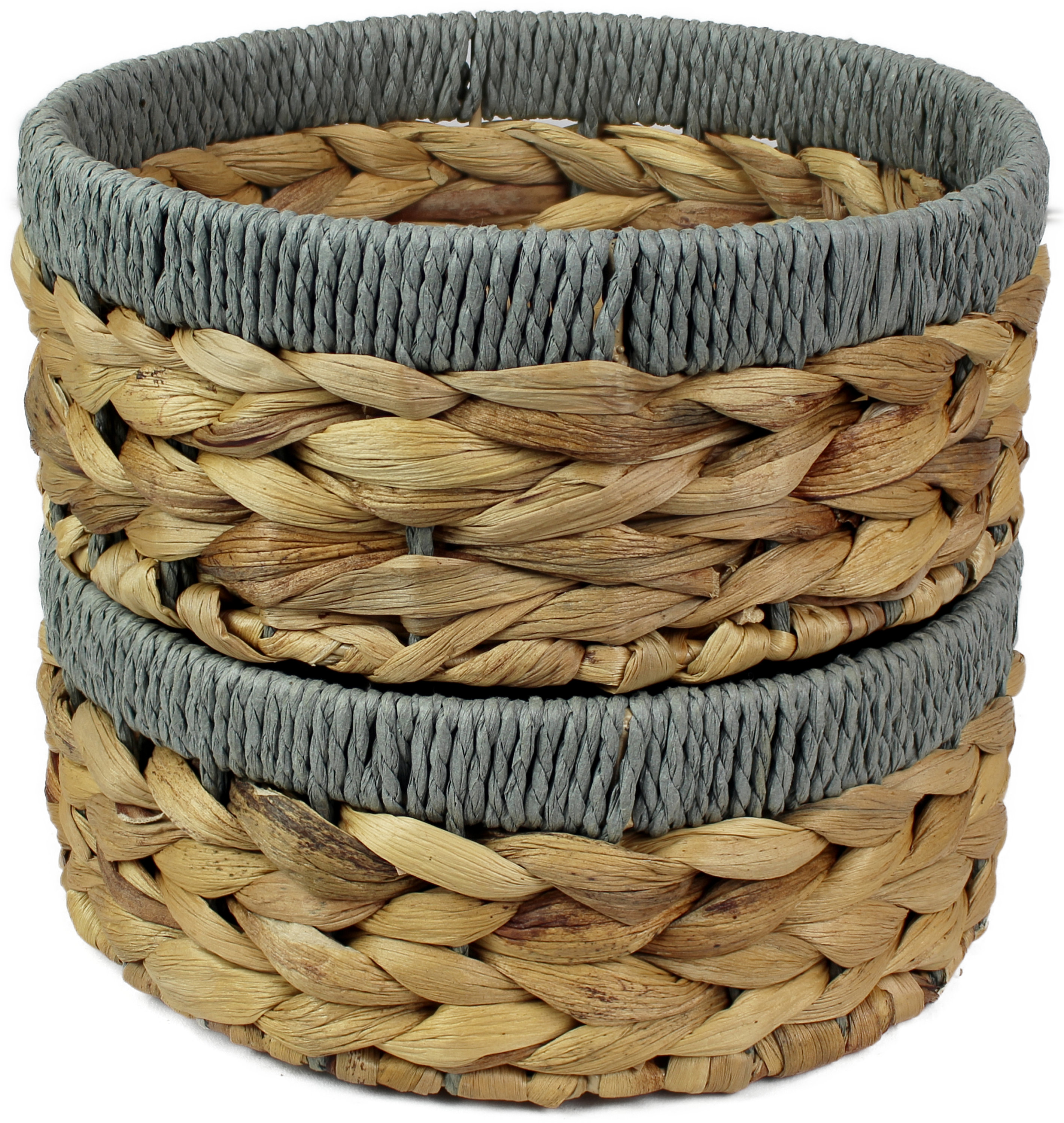 Small Water Hyacinth Round Baskets for Storage Natural Colour Etsy UK