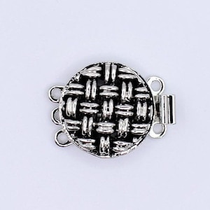 Circular Shaped Woven Design Metal Clasp, Bracelet Clasp, Necklace Clasp, Vintage Clasp, Jewellery Clasp, Three String Clasp