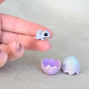 Cute Baby Dragon, tiny dragon figurine with dragon egg, cute dragon sculpture