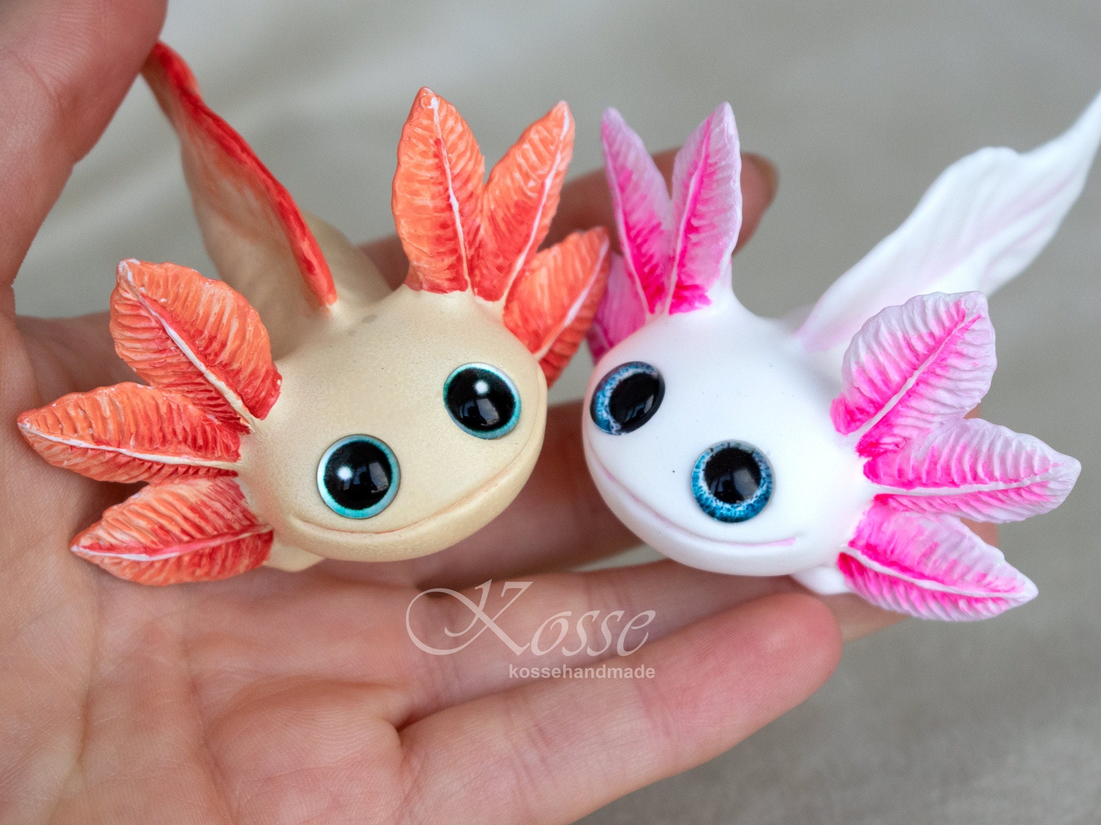 Kawaii Axolotl Charm, Polymer Clay Charms, Axolotl Keychain