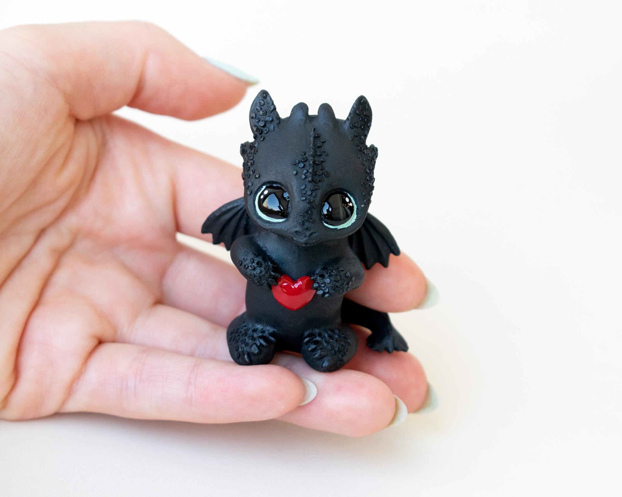 Cute Baby Dragon, toothless dragon figurine, cute dragon sculpture