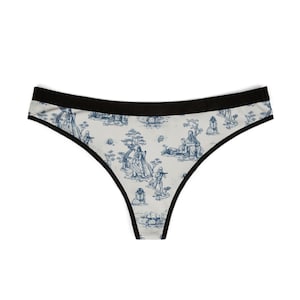 Toile de STAR WARS - Women's Thongs with Star Wars Vintage Blue Print, Comfortable Lingerie, Perfect Gift