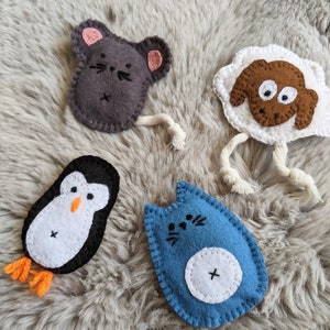 Set of 4: Cat toy &quot;Felt Friends&quot;, toy mouse, cat toy felt, handmade cat accessories