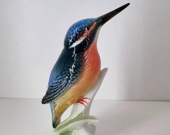 Collectible.Very rare vintage, Karl Ens porcelain kingfisher, hand painted