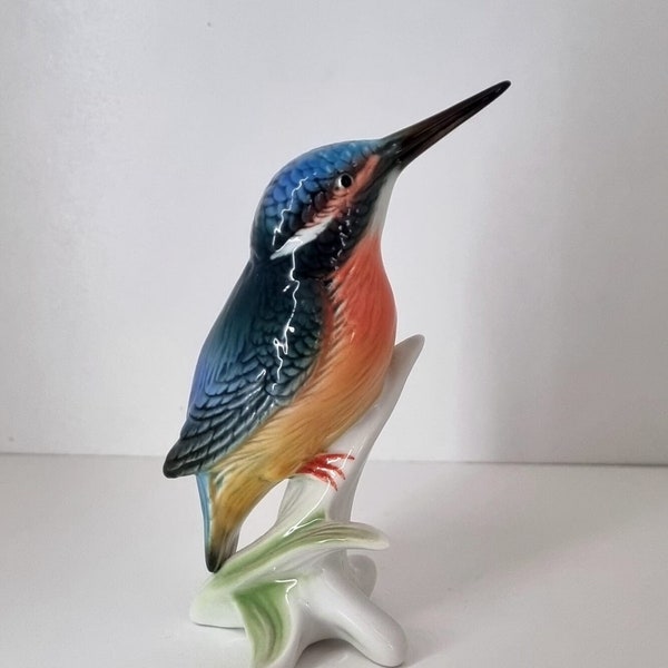 Collectible.Very rare vintage, Karl Ens porcelain kingfisher, hand painted