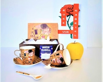 Gustav Klimt motif espresso coffee set