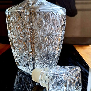 Beautiful glass carafe, hand-cut