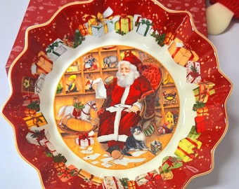 Beautiful large Christmas decoration porcelain plate, collector&#39;s plate, Villeroy&Boch