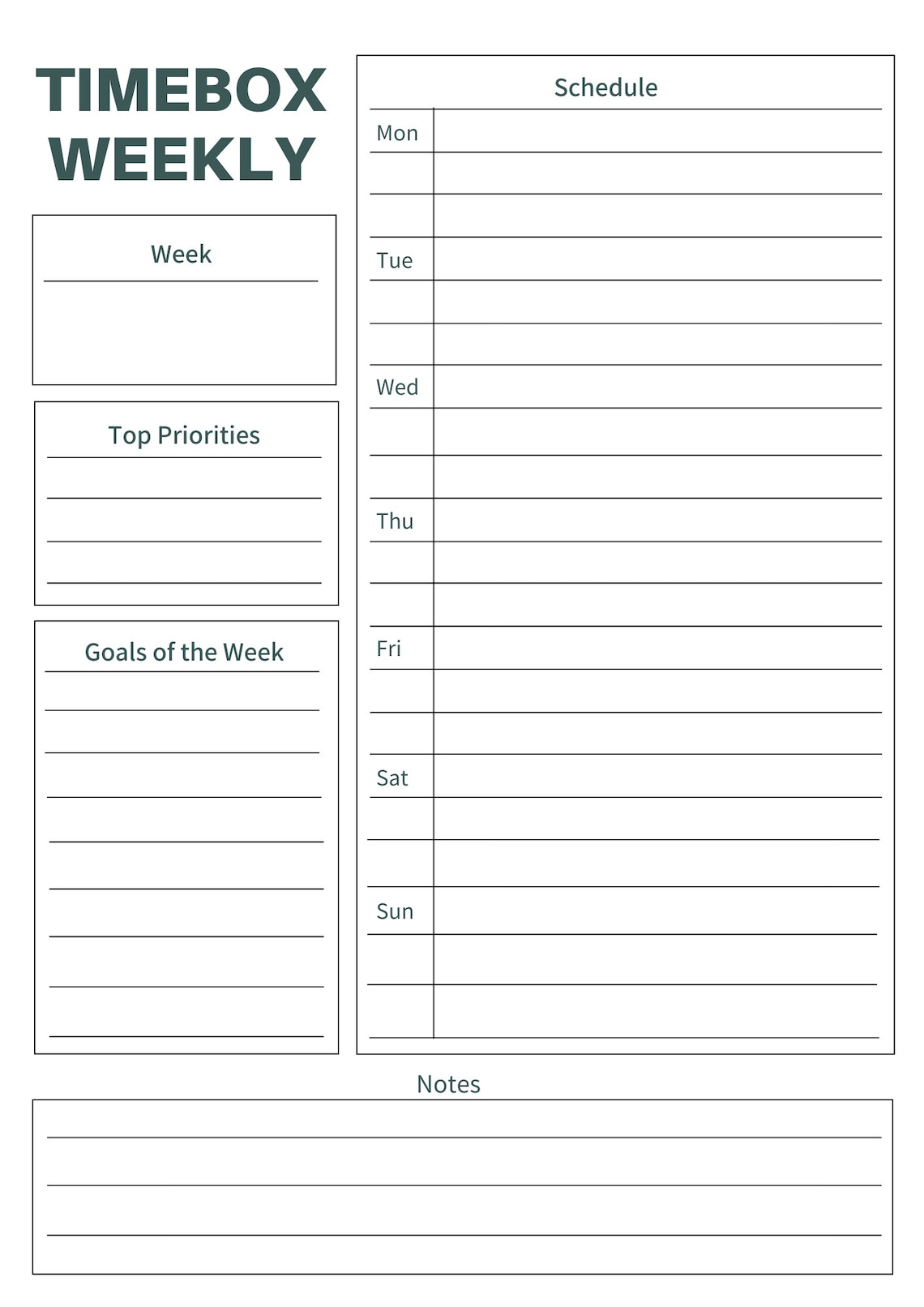 the time box template