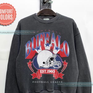 Buffalo Football Vintage Style Comfort Colors Sweatshirt, Buffalo Bill Crewneck, Bill Sweatshirt, Buffalo New York, Buffalo Fan Gift FWP15