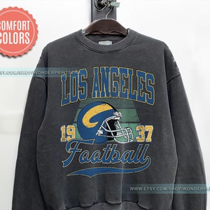 Los Angeles Football Vintage Style Comfort Colors Crewneck Sweatshirt, Game Day Pullover, Rams 90s Style Football Crew FSE25