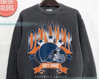 Denver Football Vintage Style Comfort Colors Sweatshirt,Retro Denver Football Shirt,Denver Footbal Fans Gift Sweater,Sunday Football FWP10