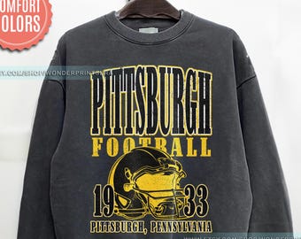 Pittsburgh Football Comfort Colors Sweatshirt,Vintage Unisex Pittsburgh Crewneck,Gift for Football Fan, Oversized Pittsburgh Sweatshirt FSM3