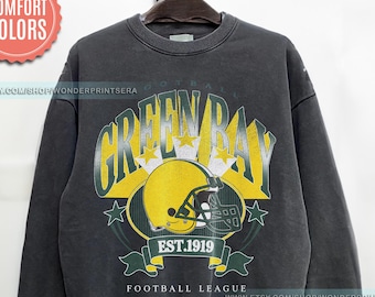 Green Bay Football Vintage Style Comfort Colors Sweatshirt, Retro Green Bay Varsity Crewneck Sweatshirt, Green Bay Long Sleeve FWP5