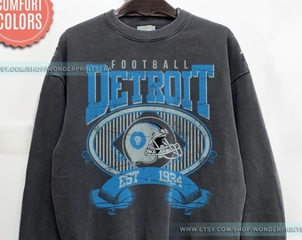 Detroit Football Comfort Colors Vintage Style Sweatshirt, Detroit Football Tee, Detroit Football Shirt,Detroit Sweater,Sunday Football FAR18