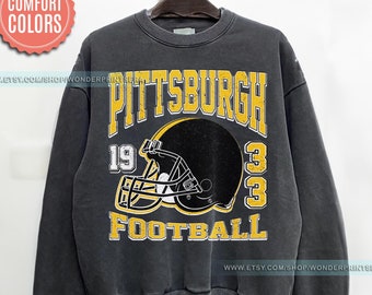 Pittsburgh Football Comfort Colors Sweatshirt,Vintage Unisex Pittsburgh Crewneck,Gift for Football Fan, Oversized Pittsburgh Sweatshirt FUG3