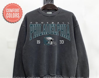 Philadelphia Football Vintage Style Comfort Colors Sweatshirt,Philadelphia Football Tshirts,Football Tshirt, Philadelphia Retro Crewneck F62