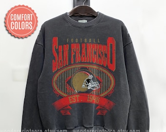 San Francisco Football Vintage Style Comfort Colors Sweatshirt, San Francisco Football Crewneck, SF Football Sweatshirt, Football Gift #F35