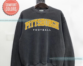 Pittsburgh Football Comfort Colors Sweatshirt, Vintage Unisex Pittsburgh Crewneck,Gift for Football Fan,Oversized Pittsburgh Sweatshirt FDA3